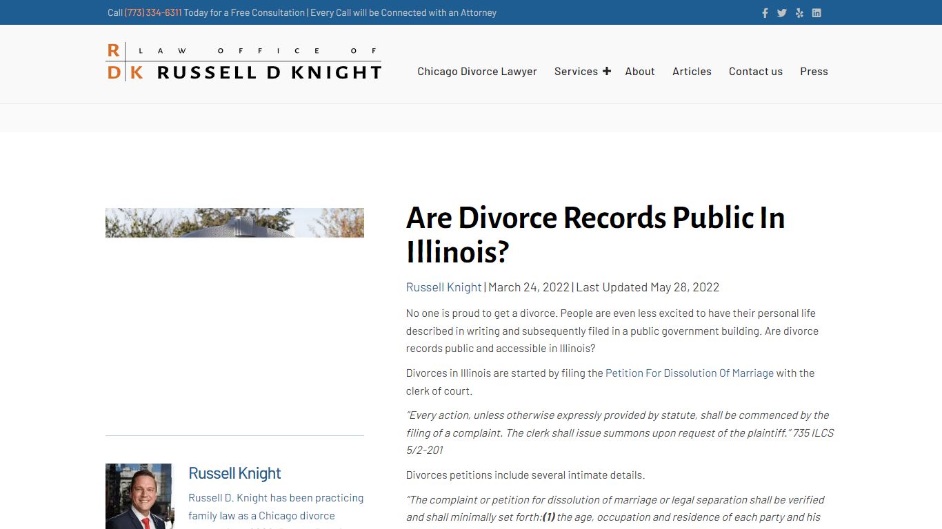 Are Divorce Records Public In Illinois? - Russell D. Knight